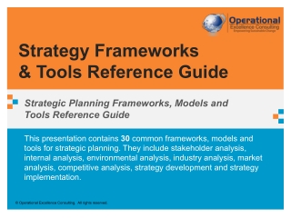 Strategy Frameworks & Tools Reference Guide