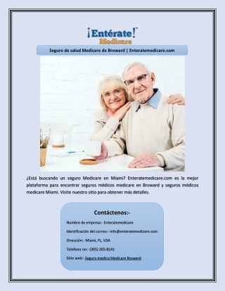 Seguro de salud Medicare de Broward | Enteratemedicare.com