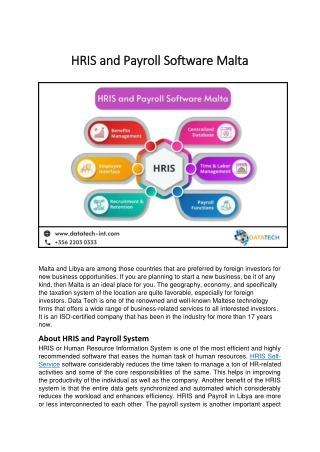 HRIS and Payroll Software Malta
