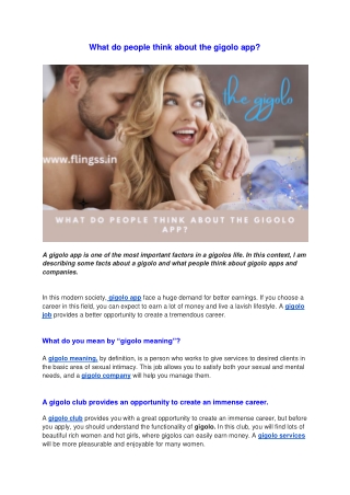 What do people think about the gigolo app