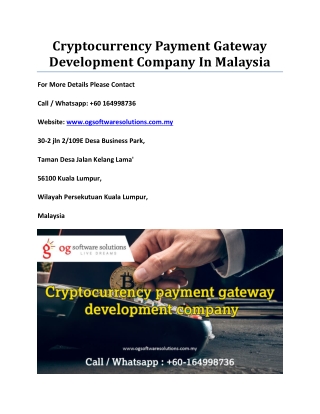 Cryptocurrency Payment Gateway Development Company