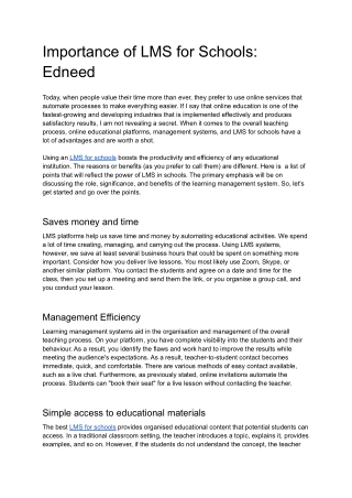LMS for Schools - Edneed