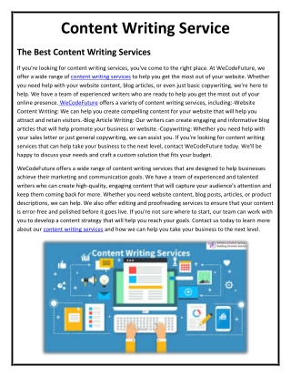 The 4 Best Content Writing Services | WECODEFUTURE