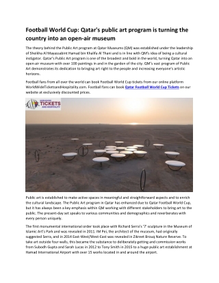 Football World Cup Qatar's public art program is turning the country into an open-air museum