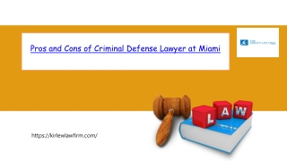 Pros and Cons of Criminal Defense Lawyer at Miami