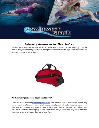 Swimming Accessories You Need to Own