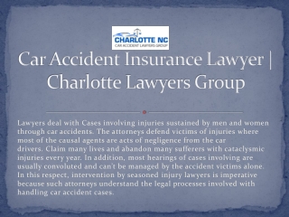 Car Accident Insurance Lawyer | Charlotte Lawyers Group