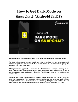 How to Get Dark Mode on Snapchat (Android & iOS)
