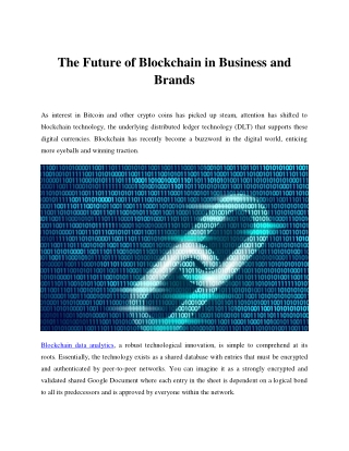 The Future of Blockchain in Business and Brands