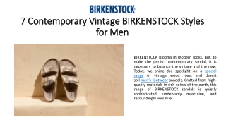 7 Contemporary Vintage BIRKENSTOCK Styles Shoes for Men - Explore Now!