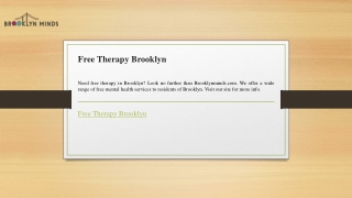 Free Therapy Brooklyn  Brooklynminds.com