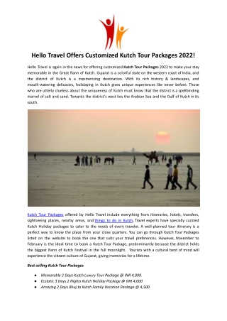 Hello Travel Offers Customized Kutch Tour Packages 2022!.docx