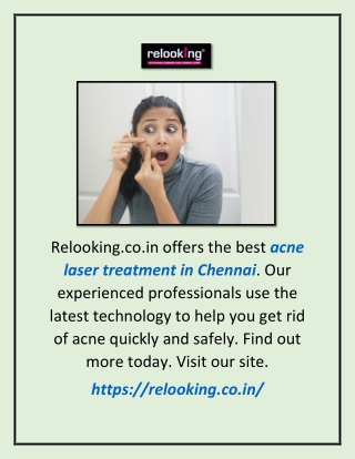 Acne Laser Treatment In Chennai | Relooking.co.in