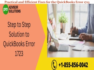 Practical and Efficient Fixes for the QuickBooks Error 1723