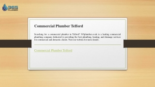 Commercial Plumber Telford  365plumber.co.uk