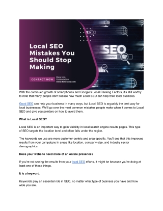 Local SEO Mistakes You Should Stop Making