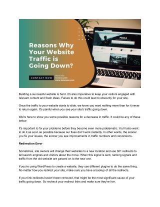 Reasons Why Your Website Traffic is Going Down_