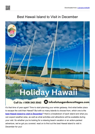 Best Hawaii Island to Visit in December