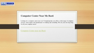 Computer Center Near Me Basti  Computerpoint.ac.in