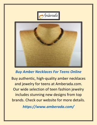 Buy Amber Necklaces for Teens Online | Amberada.com