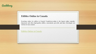 Edibles Online in Canada  Candelivery.online