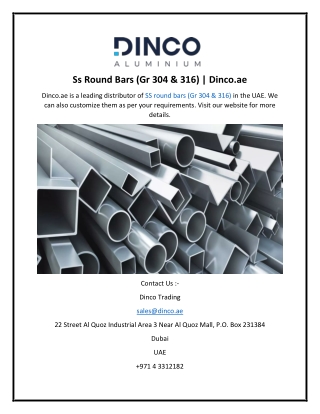 Ss Round Bars (Gr 304 & 316)  Dinco.ae