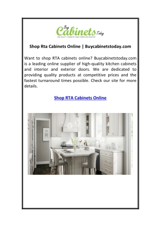 Shop Rta Cabinets Online  Buycabinetstoday.com