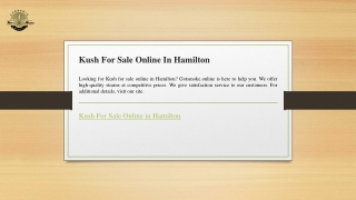 Kush For Sale Online In Hamilton  Gotsmoke.online