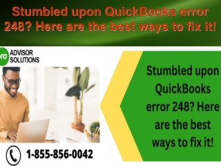 Stumbled upon QuickBooks error 248 Here are the best ways to fix it