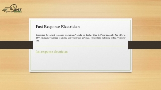 Fast Response Electrician  247sparky.co.uk