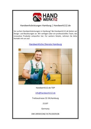 Handwerksleistungen Hamburg | Handwerk112.de