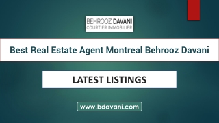 Best Real Estate Agent Montreal Behrooz Davani, Top Realtor Montreal