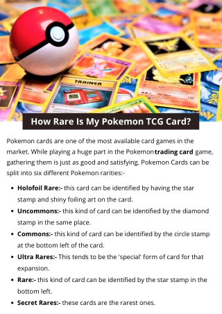 How Rare Is My Pokemon TCG Card?