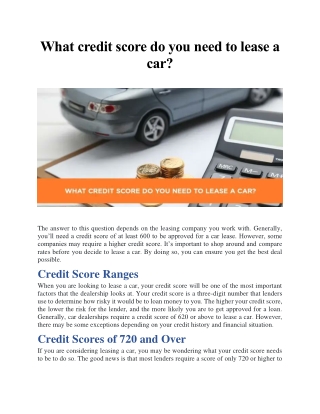 What credit score do you need to lease a car?