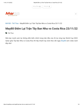 May88 Điểm Lại Trận Tây Ban Nha vs Costa Rica 23_11_22
