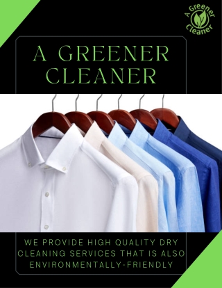 Professional Dry Cleaners Saint Johns County – A Greener Cleaner