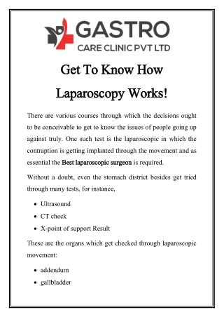 Best Laparoscopic Surgeon/Doctor Call-9455120500