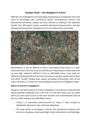 Sarjapur Road – Into Bangalore’s Future