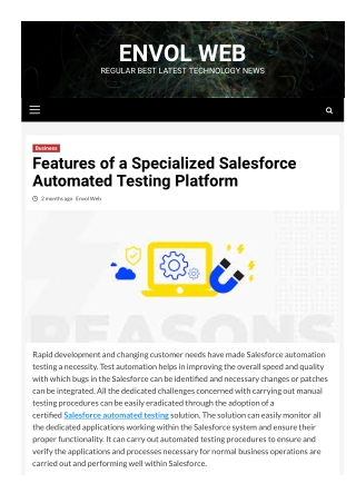 Features of a Specialized Salesforce Automated Testing Platform