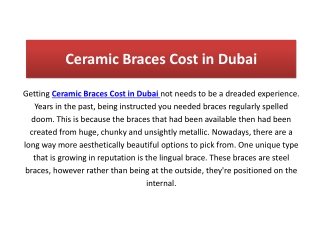 Best Ceramic Braces Cost in Dubai