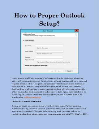 How to Proper Outlook Setup