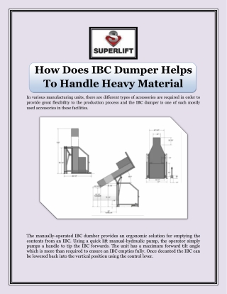 How Does IBC Dumper Helps To Handle Heavy Material