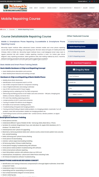 Mobile Repairing Institute In Delhi | Mobile Repairing Course Delhi, India