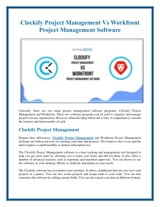 Clockify Project Management Vs Workfront Project Management Software