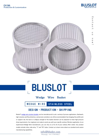 Wedge Wire Strainer Baskets