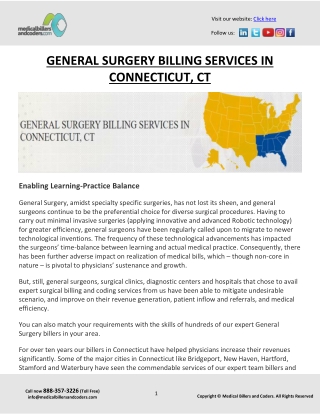 GENERAL SURGERY BILLING SERVICES IN CONNECTICUT