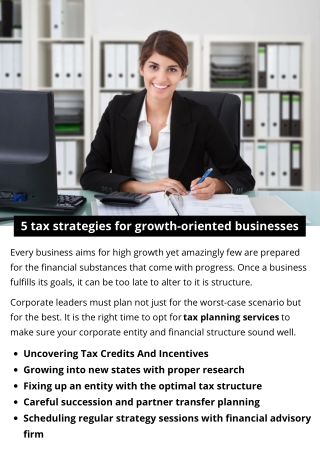 5 tax strategies for growth-oriented businesses