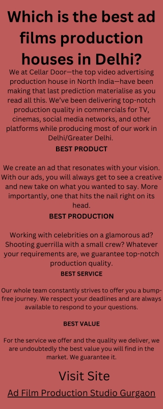 Ad Film Production Studio Gurgaon