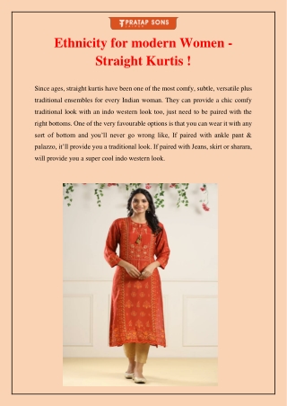 Ethnicity for modern Women - Straight Kurtis