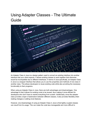 Using Adapter Classes - The Ultimate Guide